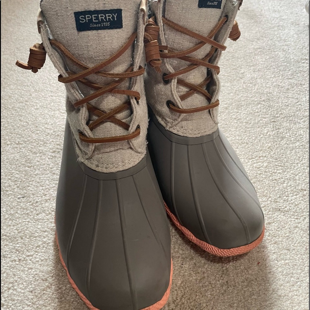 Sperry duck boots.